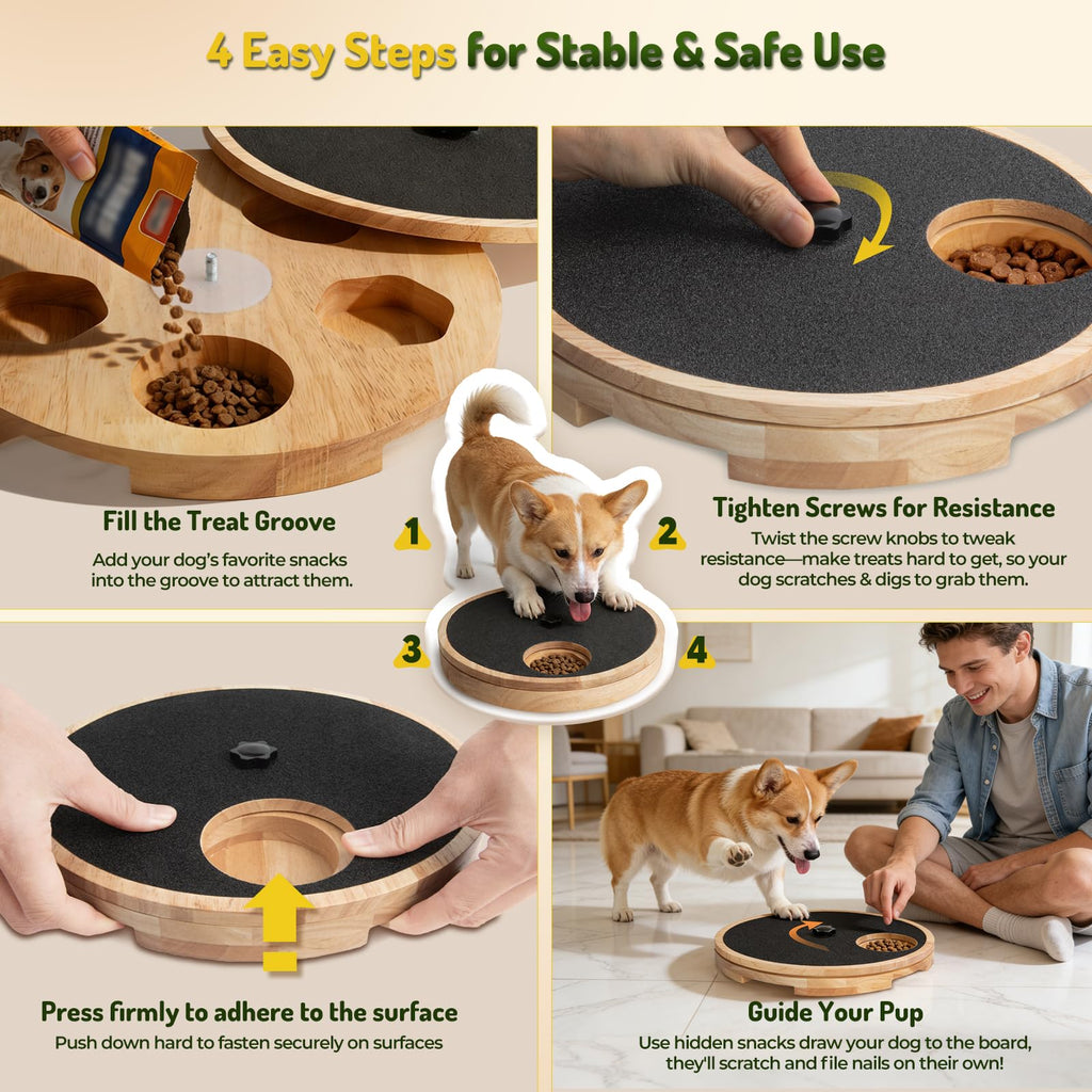 Dog Nail Scratch Board With Treat Box For Claw Care