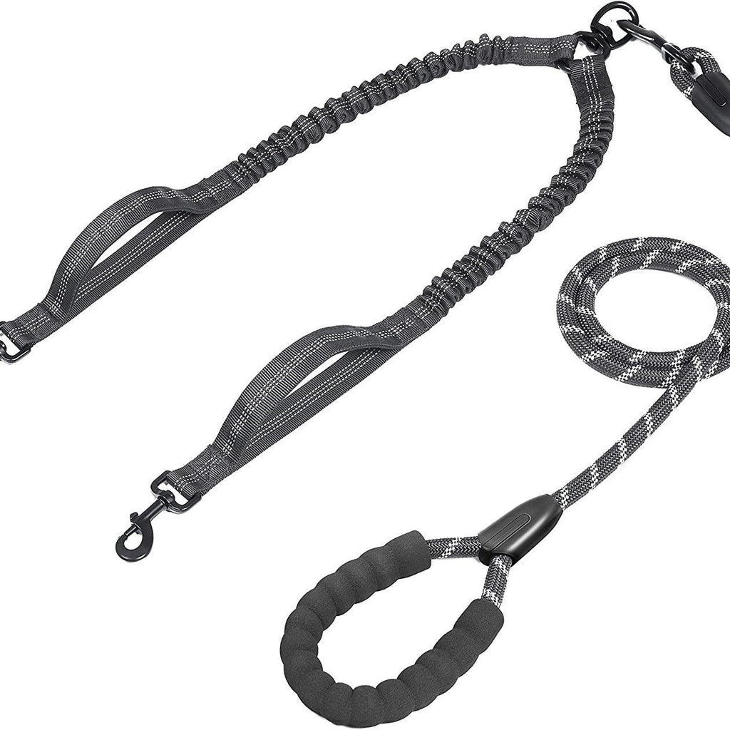 Pet Double Leash, One For Two, Telescopic Elastic Luminous Anti-Tangle Dog Leash