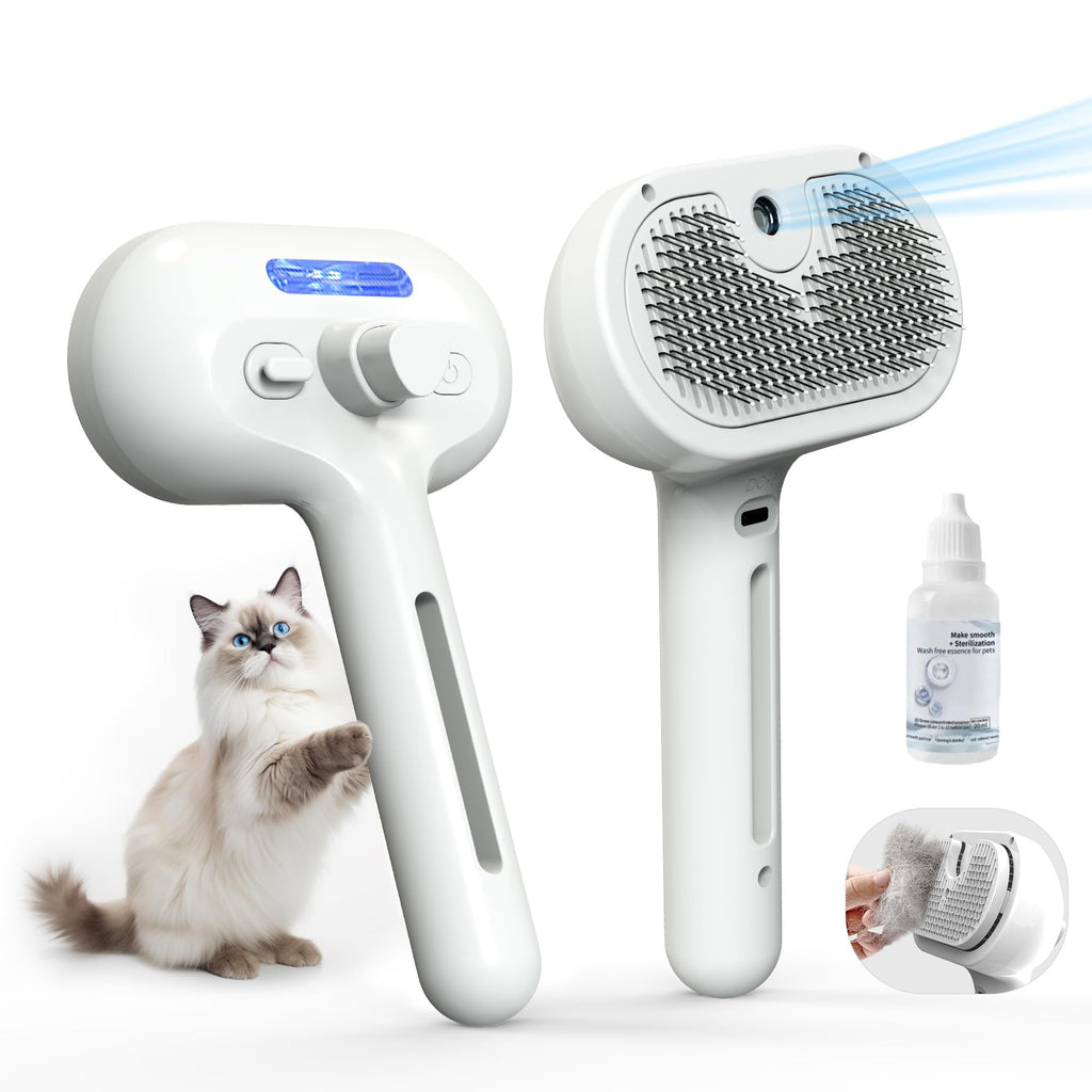 Steam Brush For Cats & Dogs, Cool Mist Self-Cleaning Comb