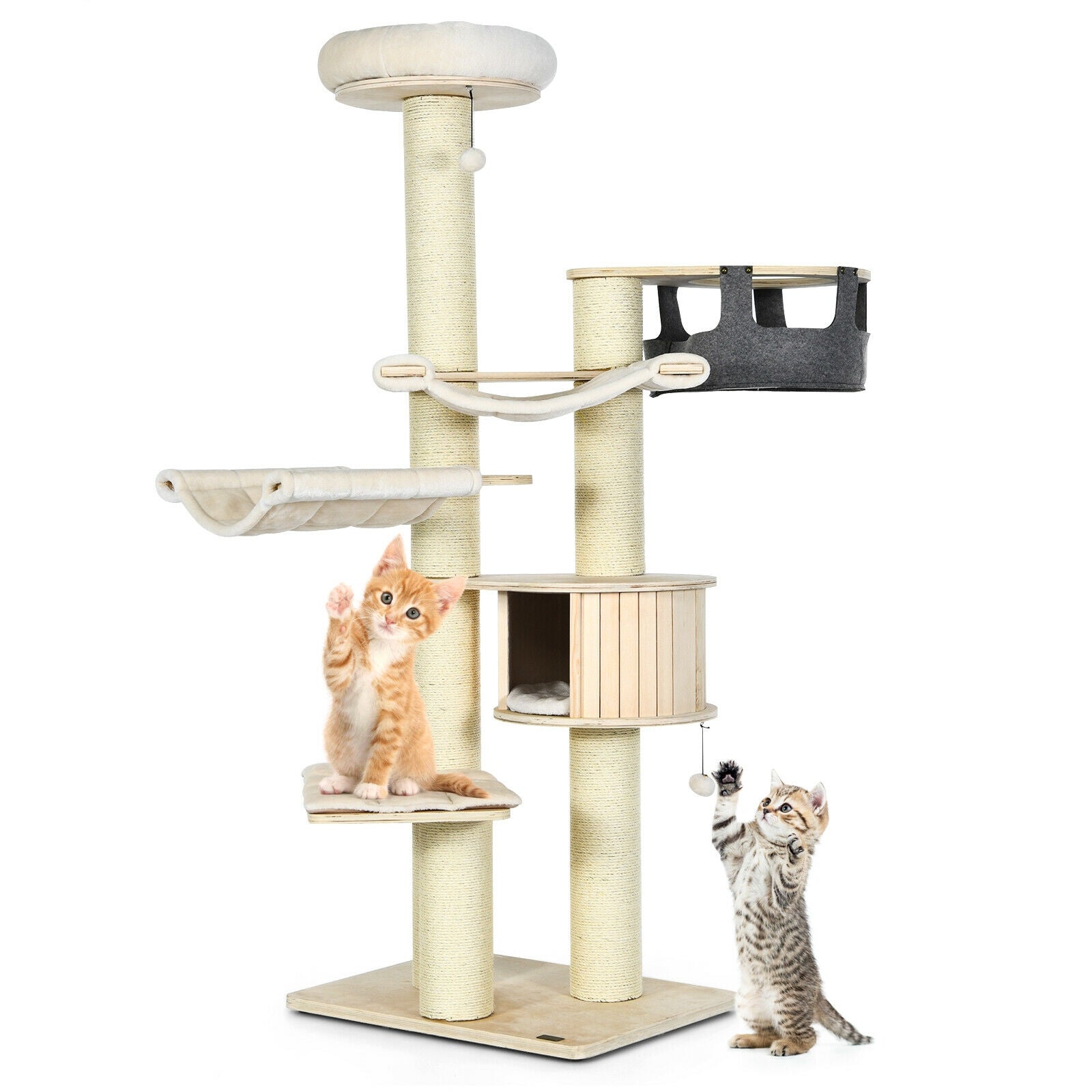 77.5-Inch Cat Tree Condo Multi-Level Kitten Activity Tower