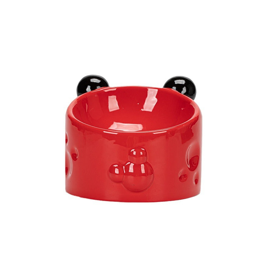 Ceramic High-footed Pet Cat Bowl With Neck Protection