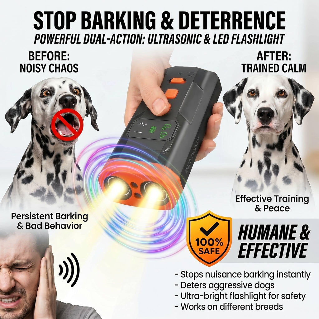 Ultrasonic Dog Bark Deterrent Device, 33FT Effective Range Indoor Outdoor