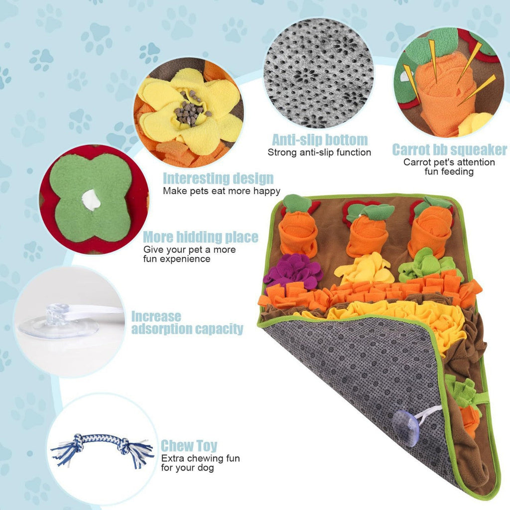 Carrot Snuffle Mat, Interactive Foraging Toy For Dogs