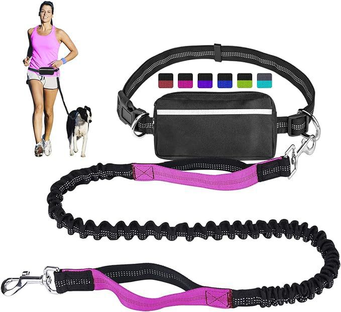 Dog Running Leash Set Reflective Night Running Waist Bag