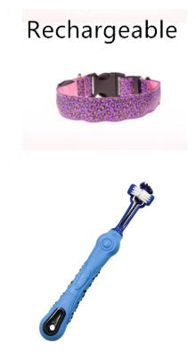 LED Safety Collar Adjustable Nylon Leopard