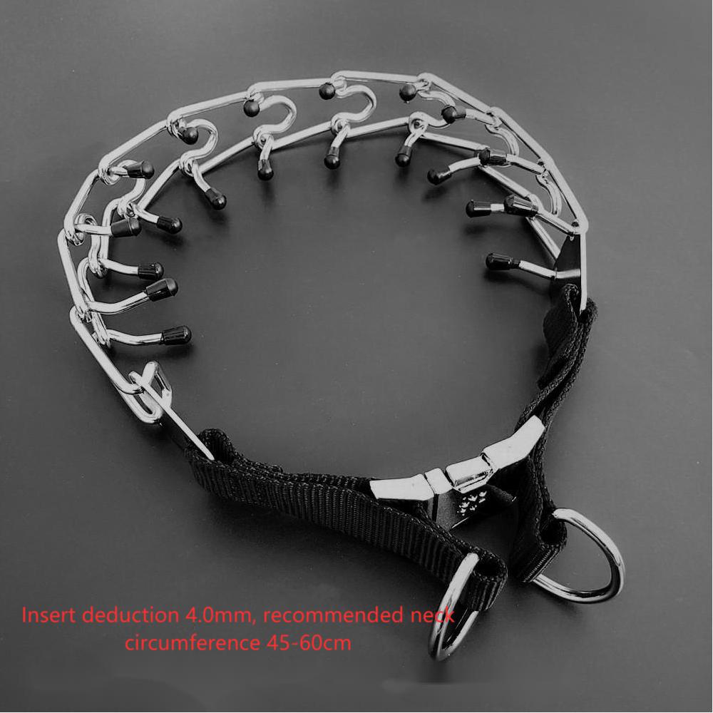 Chrome Plated  Pinch Dog Collar with rubber Tips