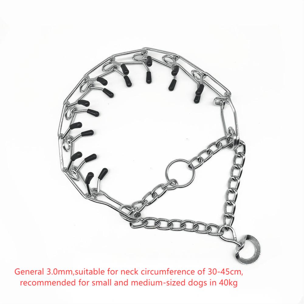 Chrome Plated  Pinch Dog Collar with rubber Tips