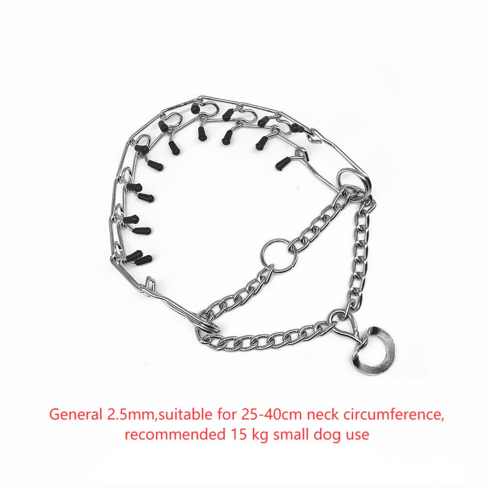 Chrome Plated  Pinch Dog Collar with rubber Tips