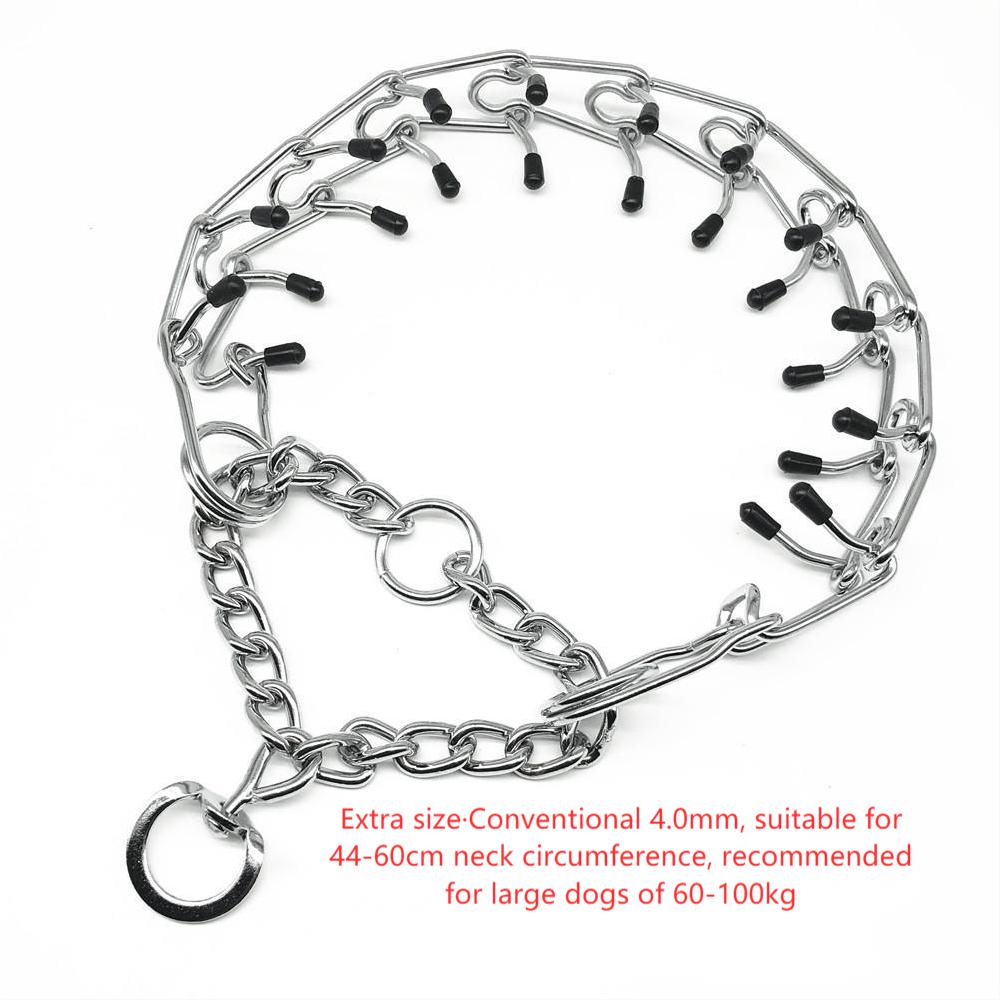 Chrome Plated  Pinch Dog Collar with rubber Tips