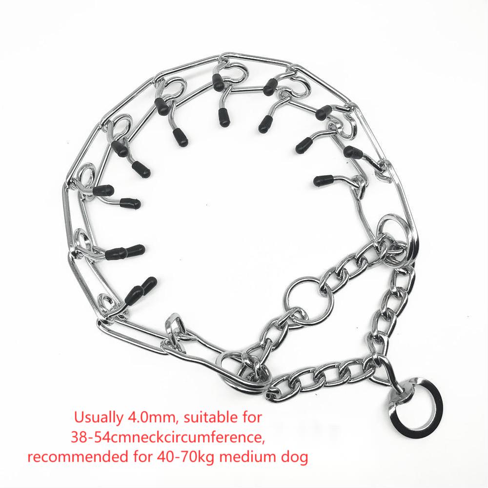 Chrome Plated  Pinch Dog Collar with rubber Tips