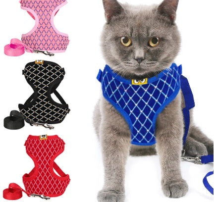 Rhinestone Cat Harness And Leash Set