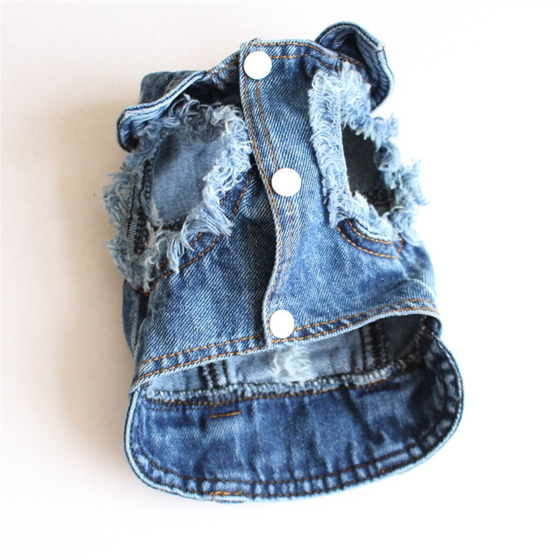 Blue Denim Jeans Jacket Pet Coat Vest