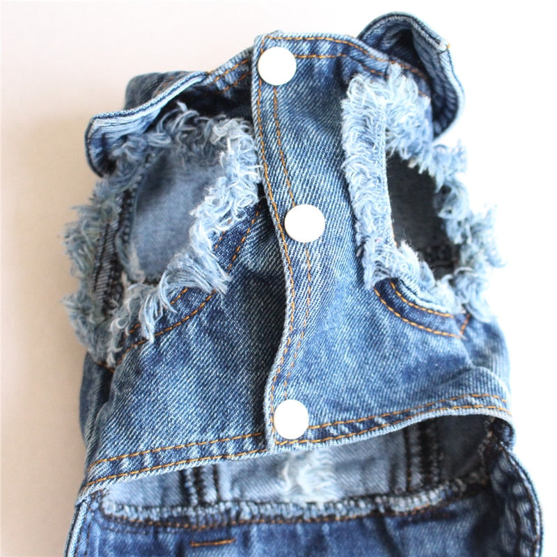 Blue Denim Jeans Jacket Pet Coat Vest