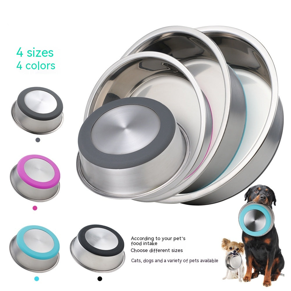 Pet Bowl Stainless Steel, Silicone base