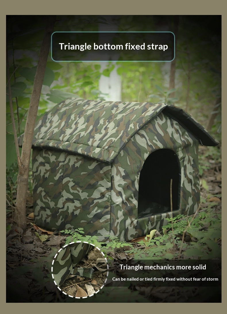 Outdoor Waterproof All-Season Closed Winter Warm Cat Shelter