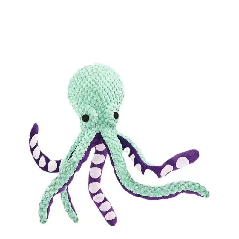 Squeaky Six-Legged Octopus Plush Chew Toy