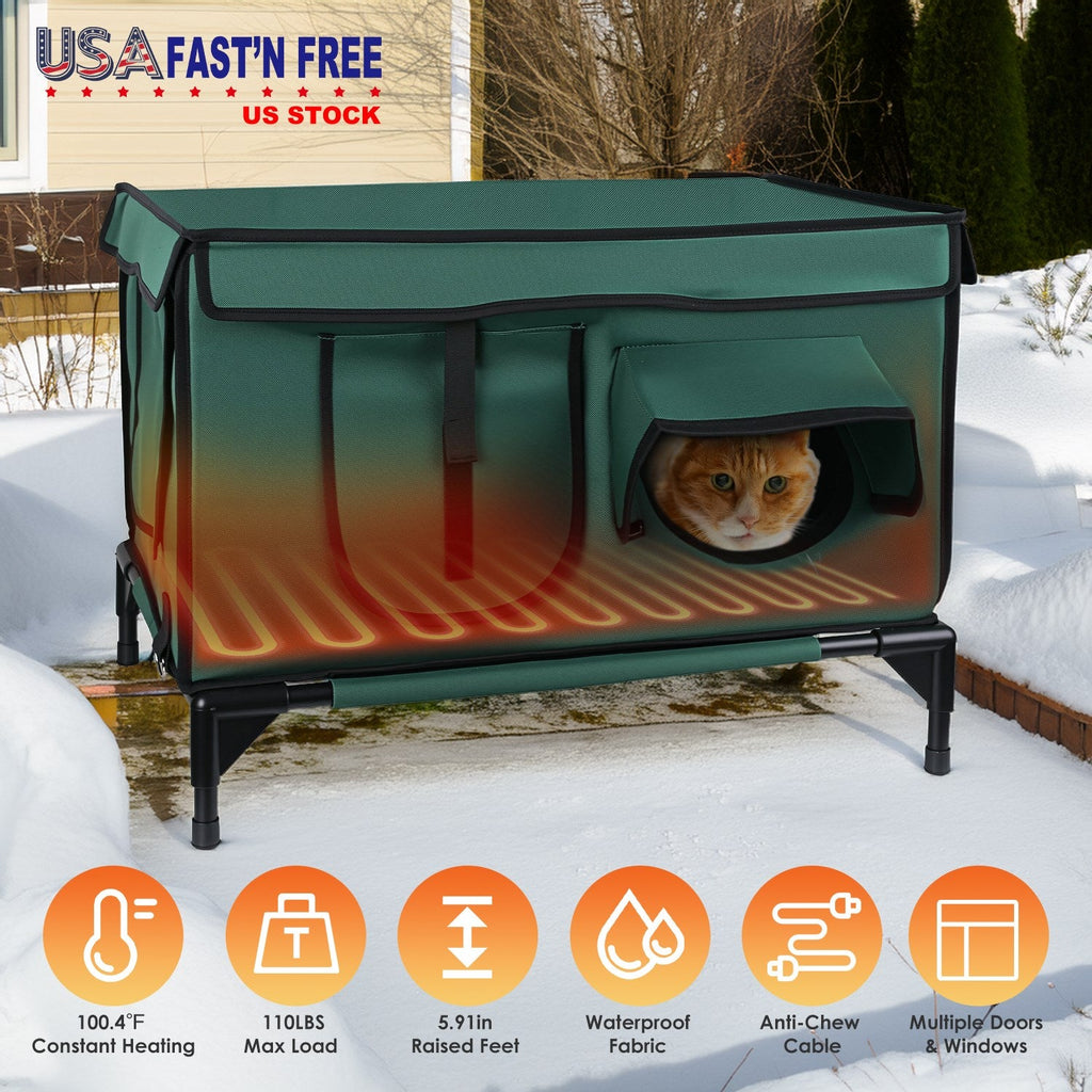 Waterproof Heated Cat House Outdoor Weatherproof