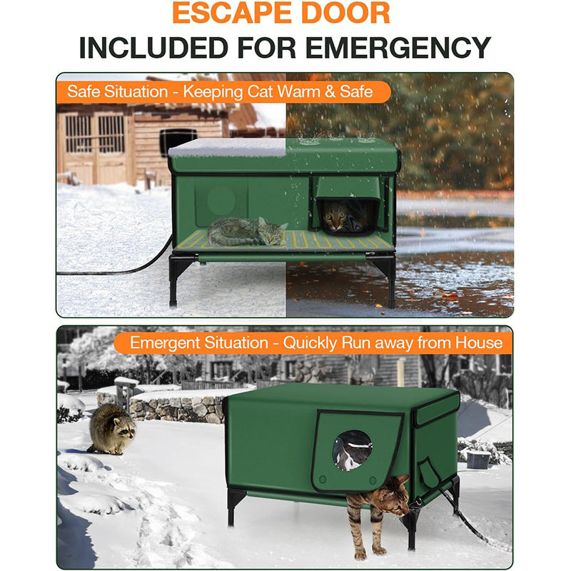 Outdoor Heated Insulated Cat House
