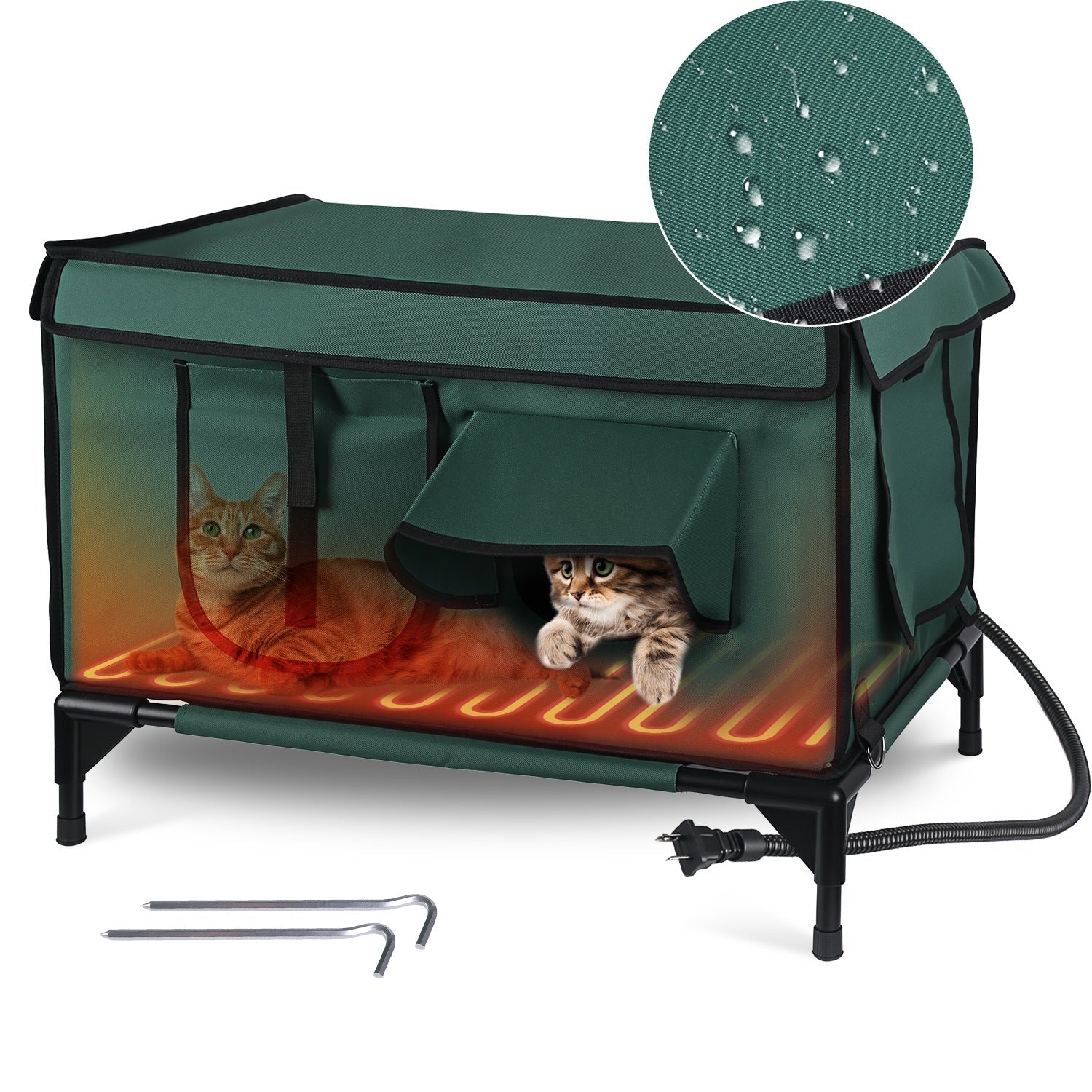 Waterproof Heated Cat House Outdoor Weatherproof