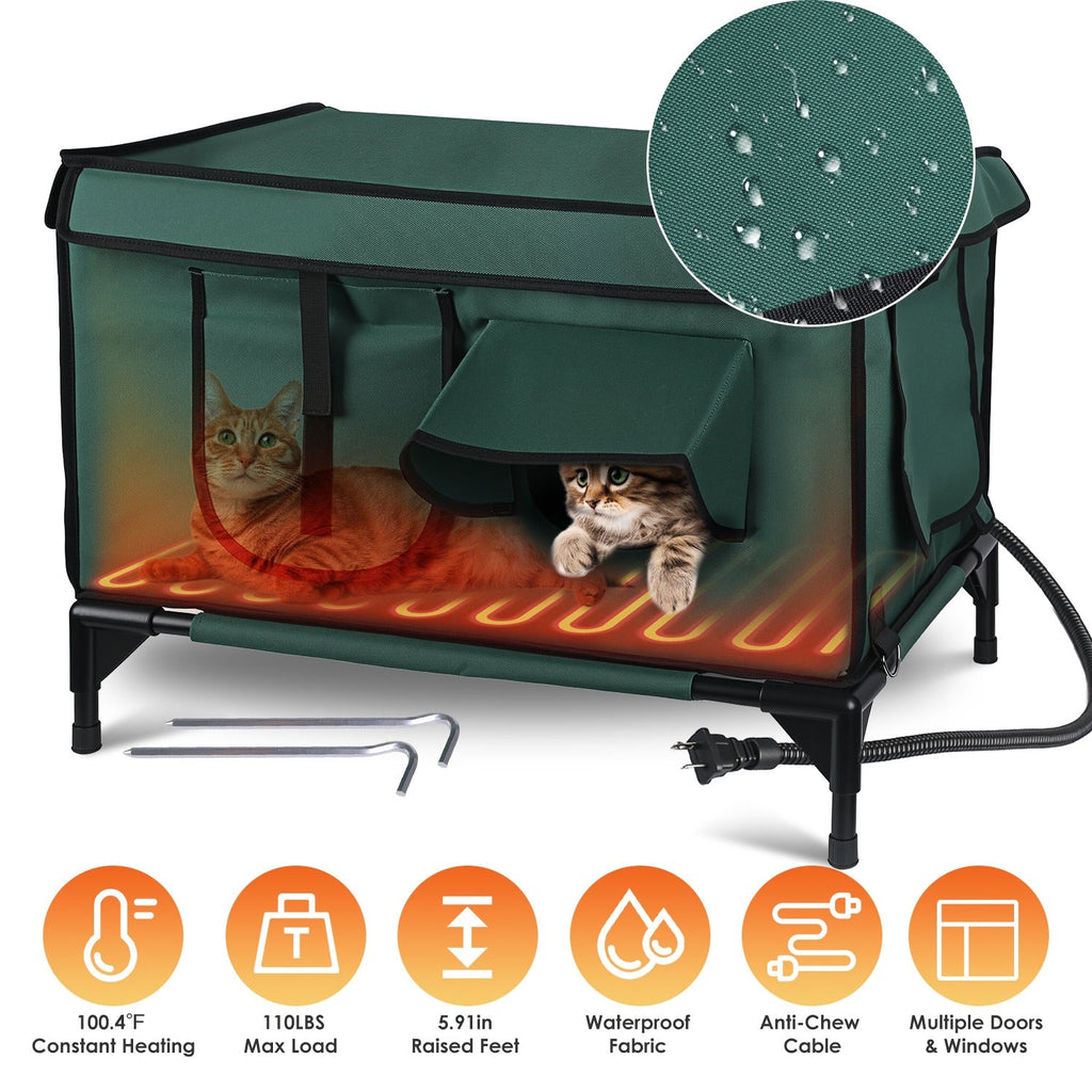 Waterproof Heated Cat House Outdoor Weatherproof