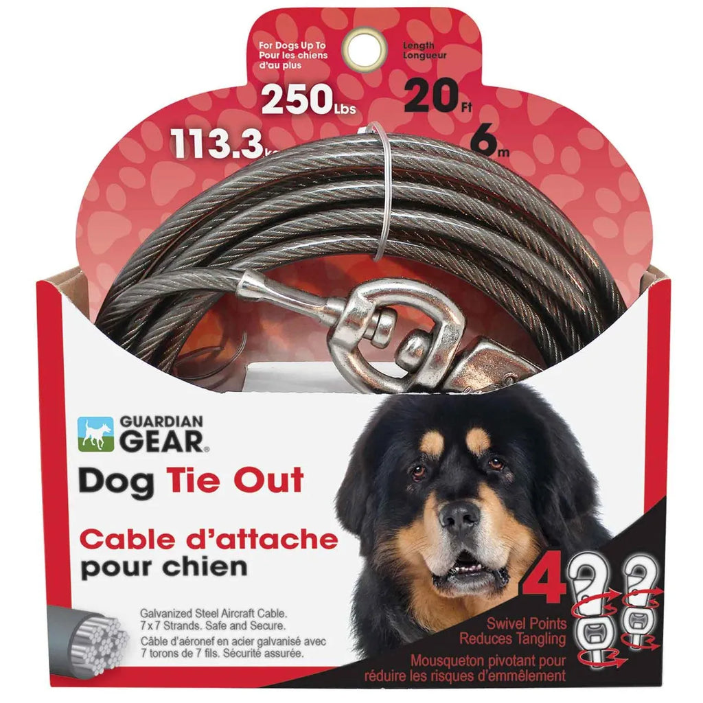 Twin-Swivel Vinyl Coated Tie-Outs 20ft Up 250lbs