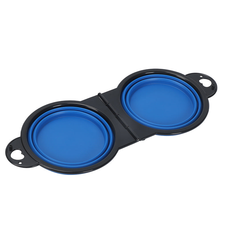Silicone Outdoor Folding Double Bowl