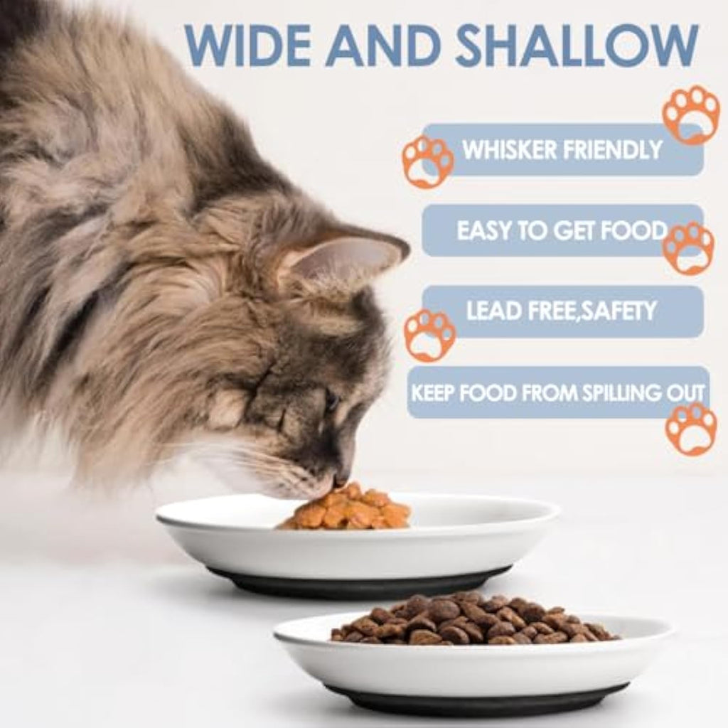 Whisker Friendly Ceramic Cat Food Bowls
