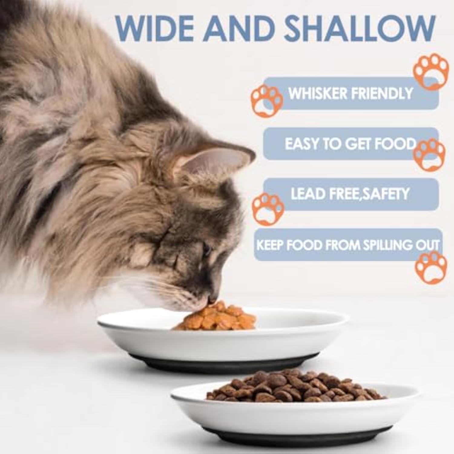 Whisker Friendly Ceramic Cat Food Bowls