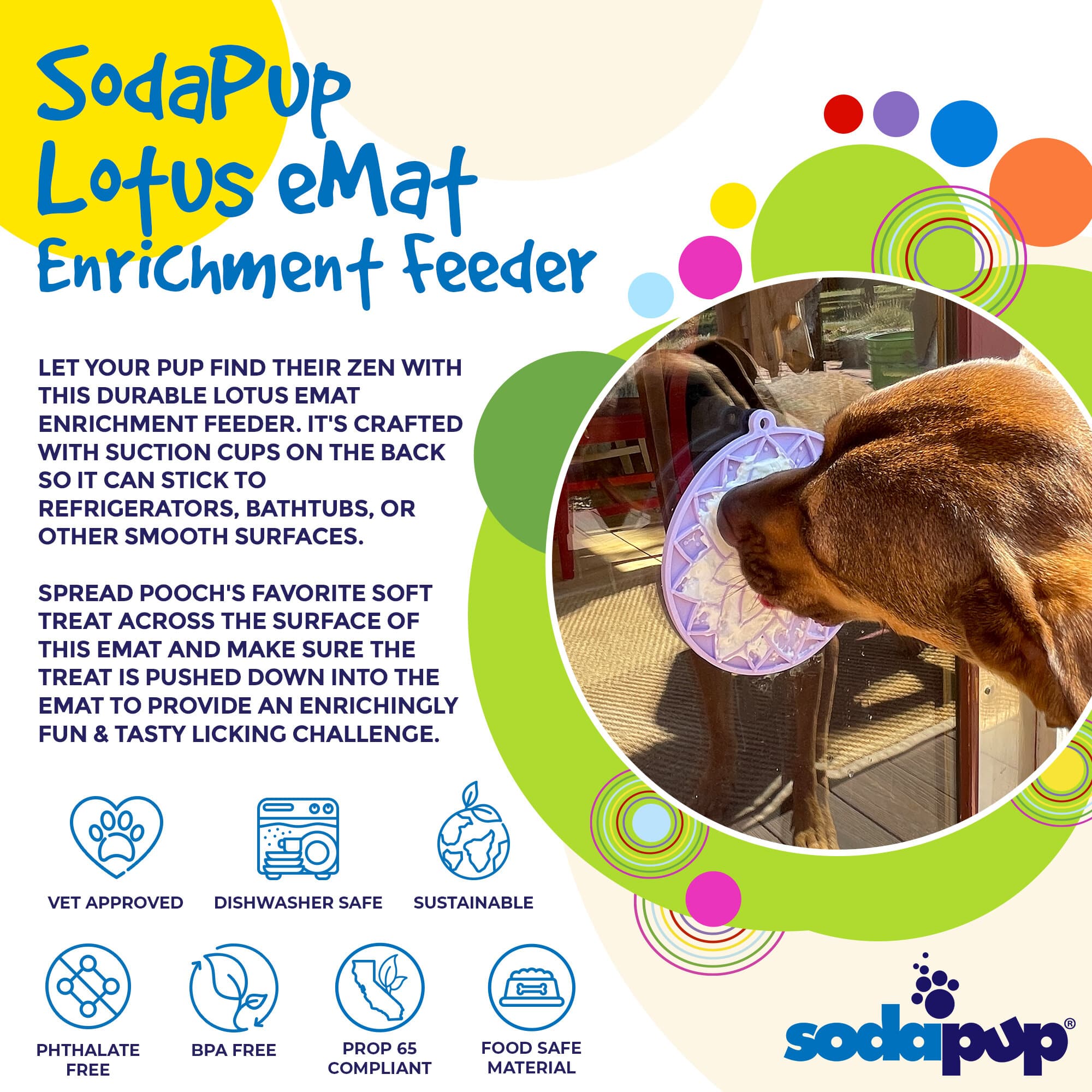 Enrichment Lick Mat For Dogs and Cats - With Suction Cups | USA Made