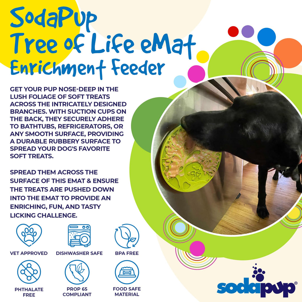 Tree of Life eMat - Enrichment Lick Mat For Dogs and Cats - With Suction Cups