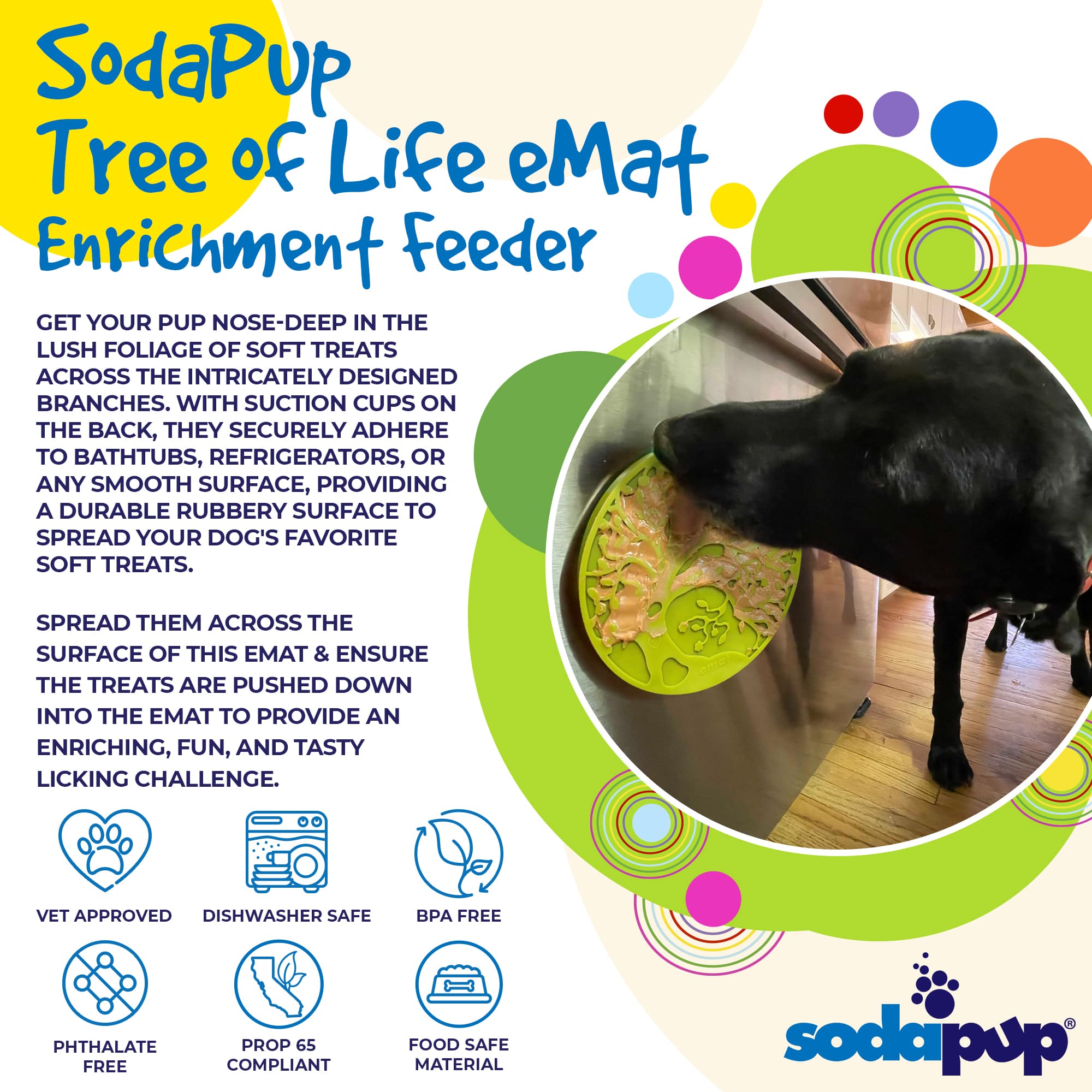 Tree of Life eMat - Enrichment Lick Mat For Dogs and Cats - With Suction Cups