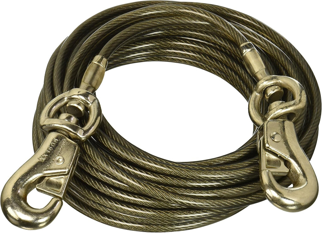 Twin-Swivel Vinyl Coated Tie-Outs 20ft Up 250lbs
