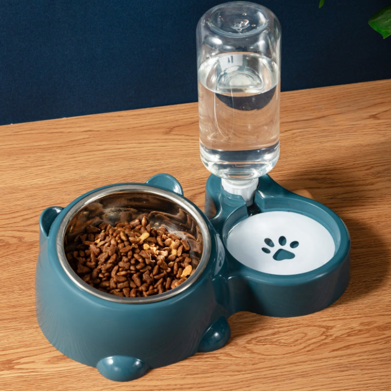 Cat Food And Water Bowl Set