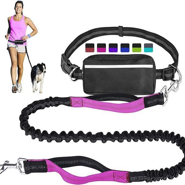 Dog Running Leash Set Reflective Night Running Waist Bag