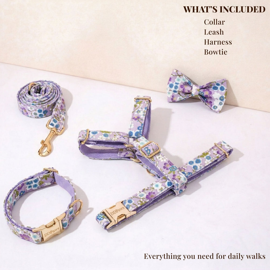 Lilac Meadow Floral Harness Set