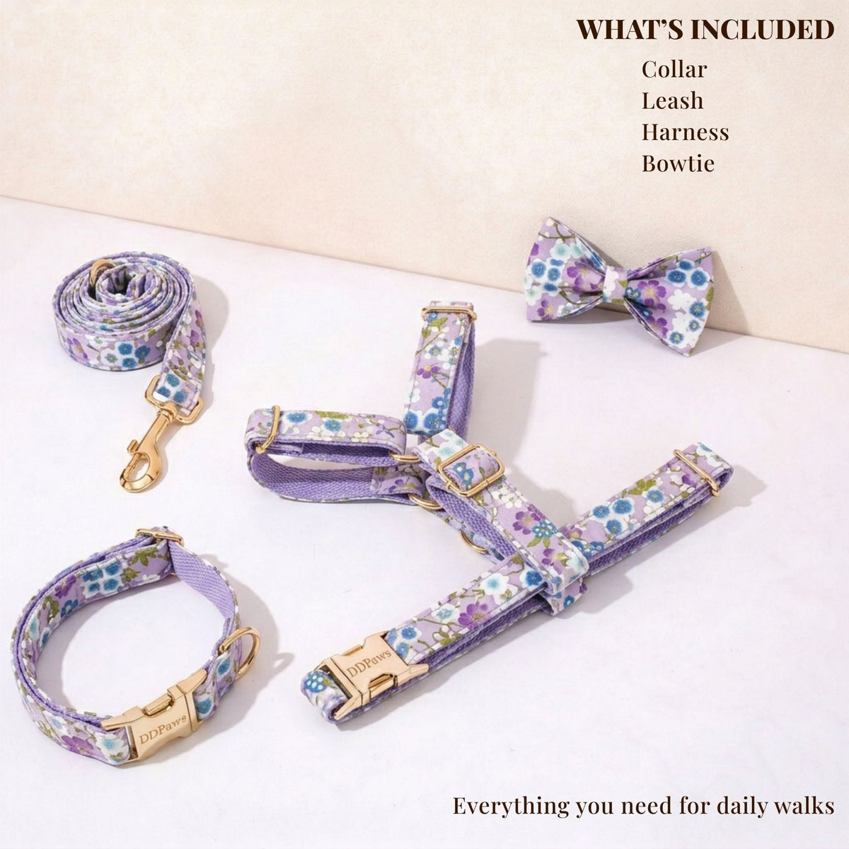 Lilac Meadow Floral Harness Set