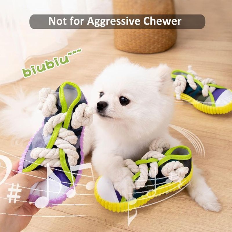 Toy Shoes Pet Cotton Rope Slippers Sound Making Toys
