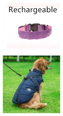 LED Safety Collar Adjustable Nylon Leopard