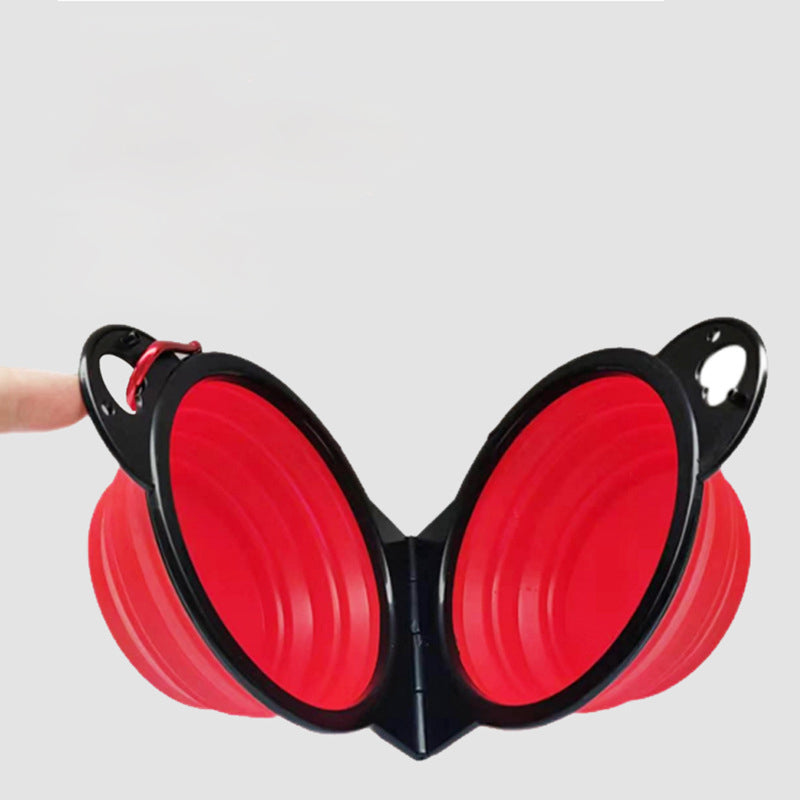 Silicone Outdoor Folding Double Bowl
