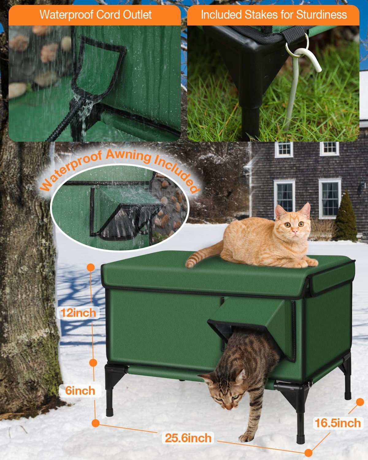 Outdoor Heated Insulated Cat House