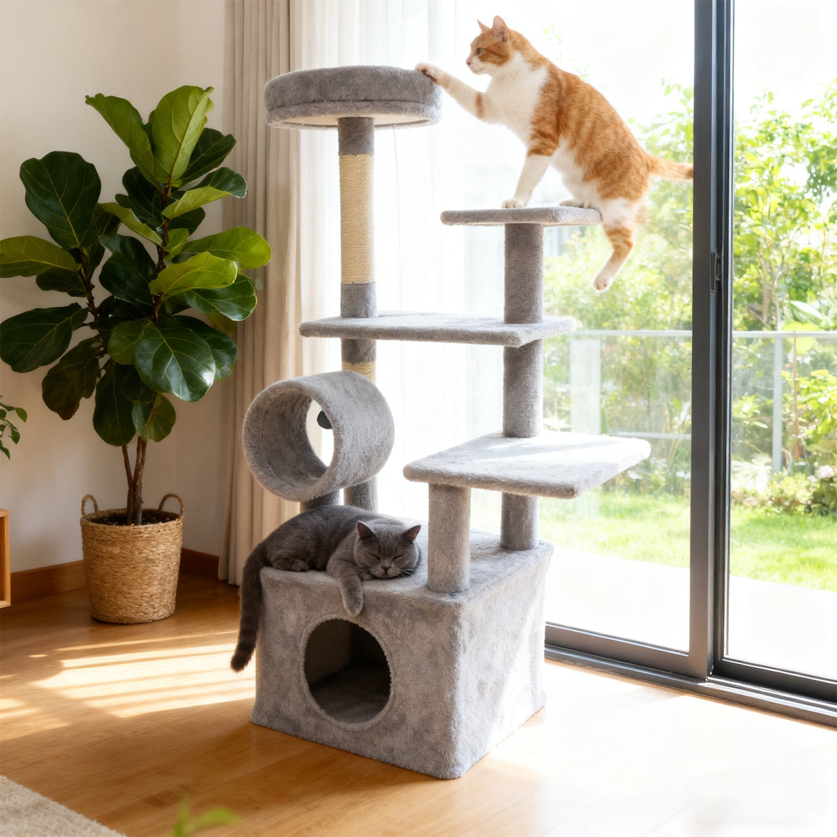 48 Inches Tall Cat Tree Multi-Level