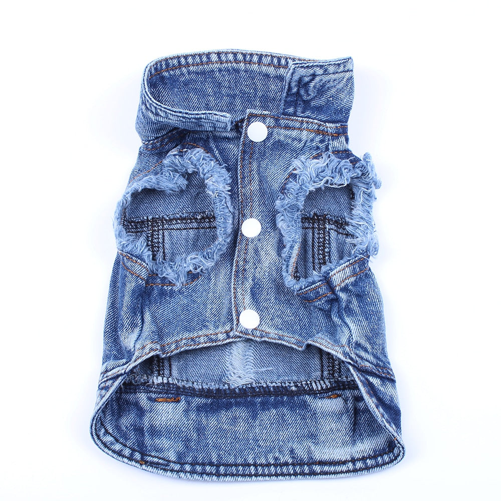 Blue Denim Jeans Jacket Pet Coat Vest