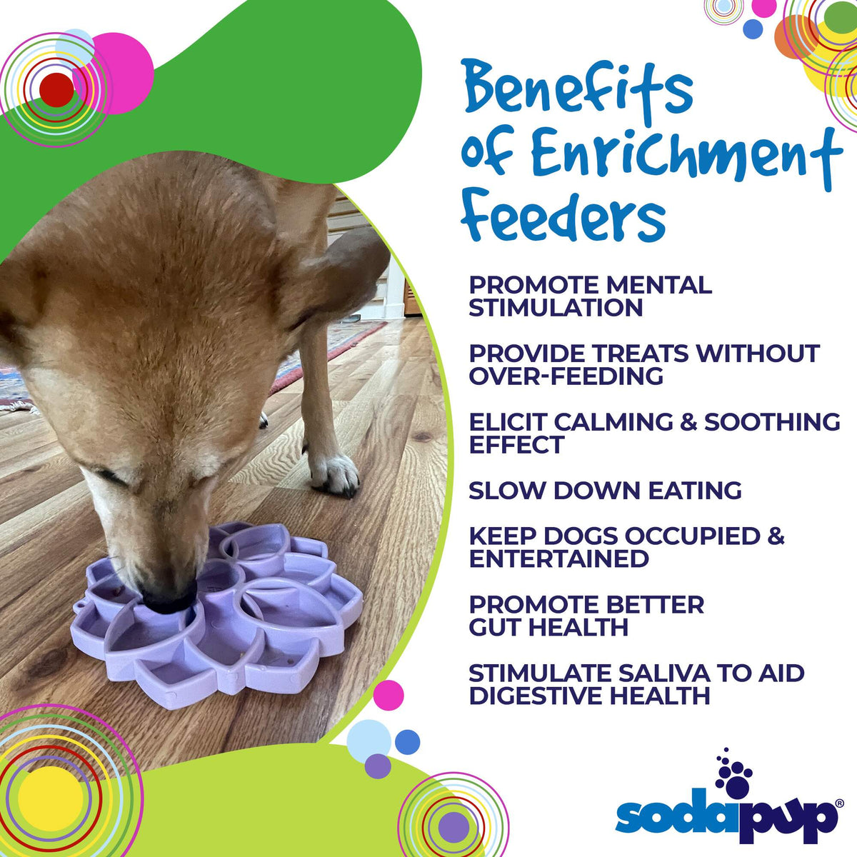 Mandala Slow Feeder Dog Bowl with Suction Cups
