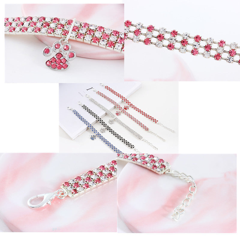 Diamond Pet Collar, Mixed-color Cat And Dog