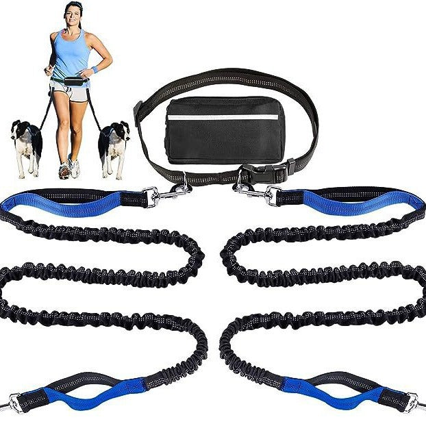 Dog Running Leash Set Reflective Night Running Waist Bag