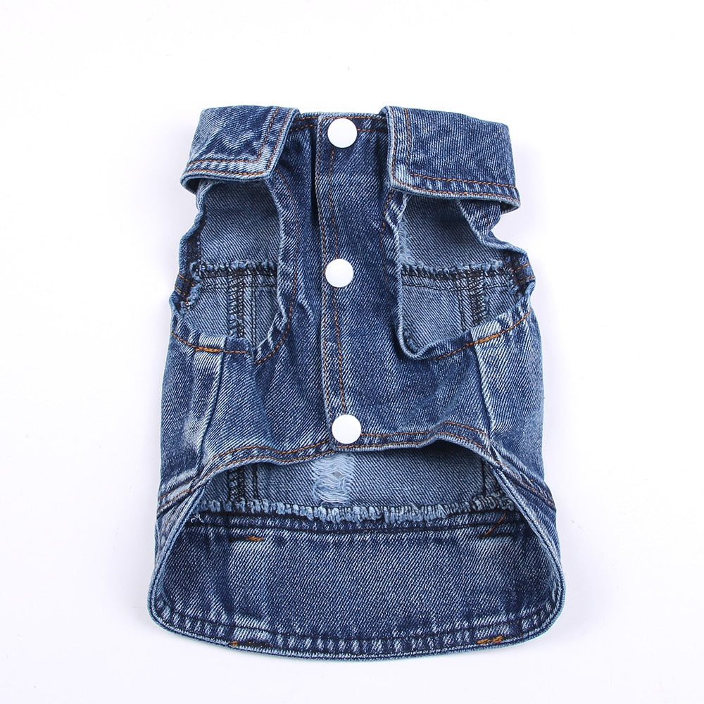 Blue Denim Jeans Jacket Pet Coat Vest