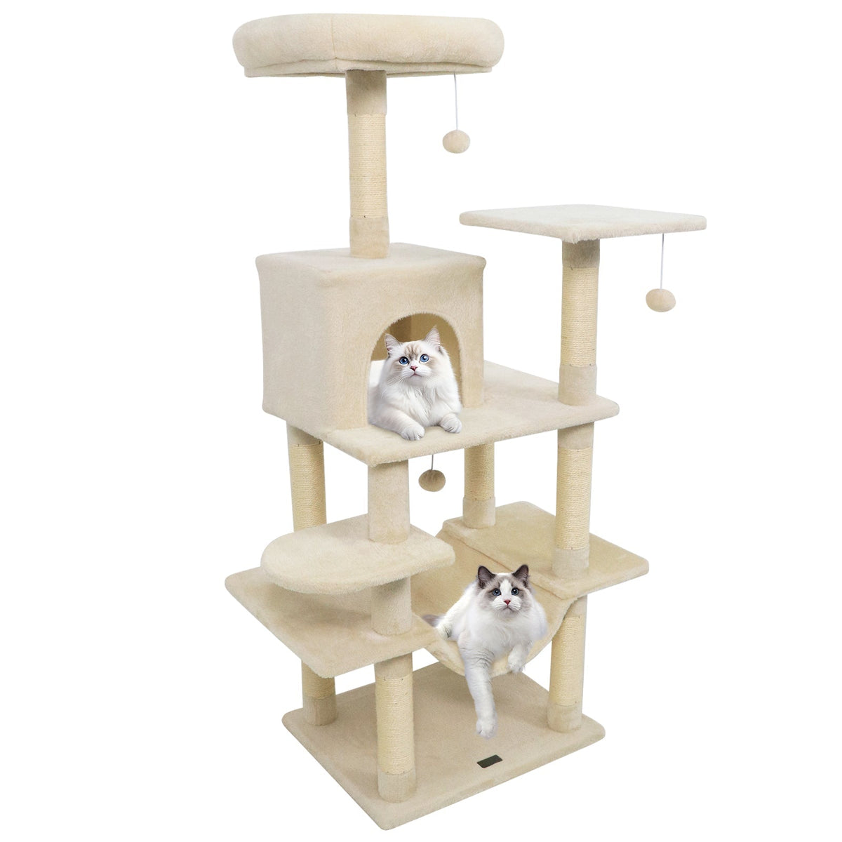 58" Multi-Level Cat Tree Soft Plush Tower with Padded Top Perch