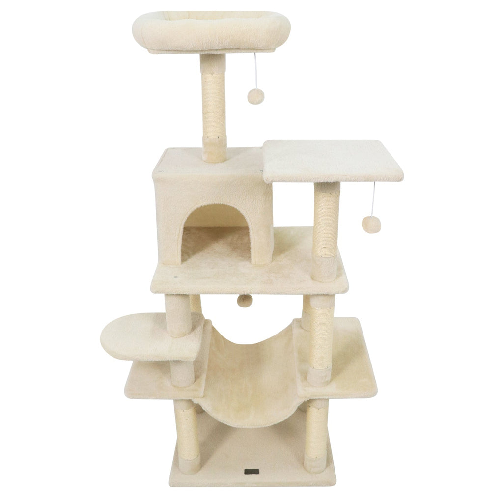 58" Multi-Level Cat Tree Soft Plush Tower with Padded Top Perch