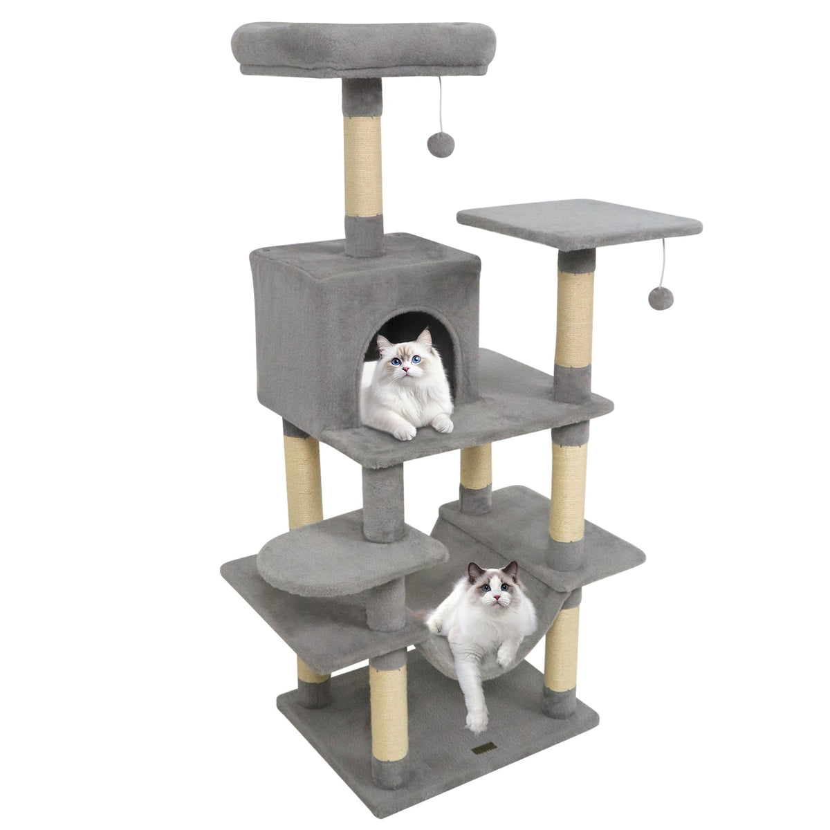 58" Multi-Level Cat Tree Soft Plush Tower with Padded Top Perch