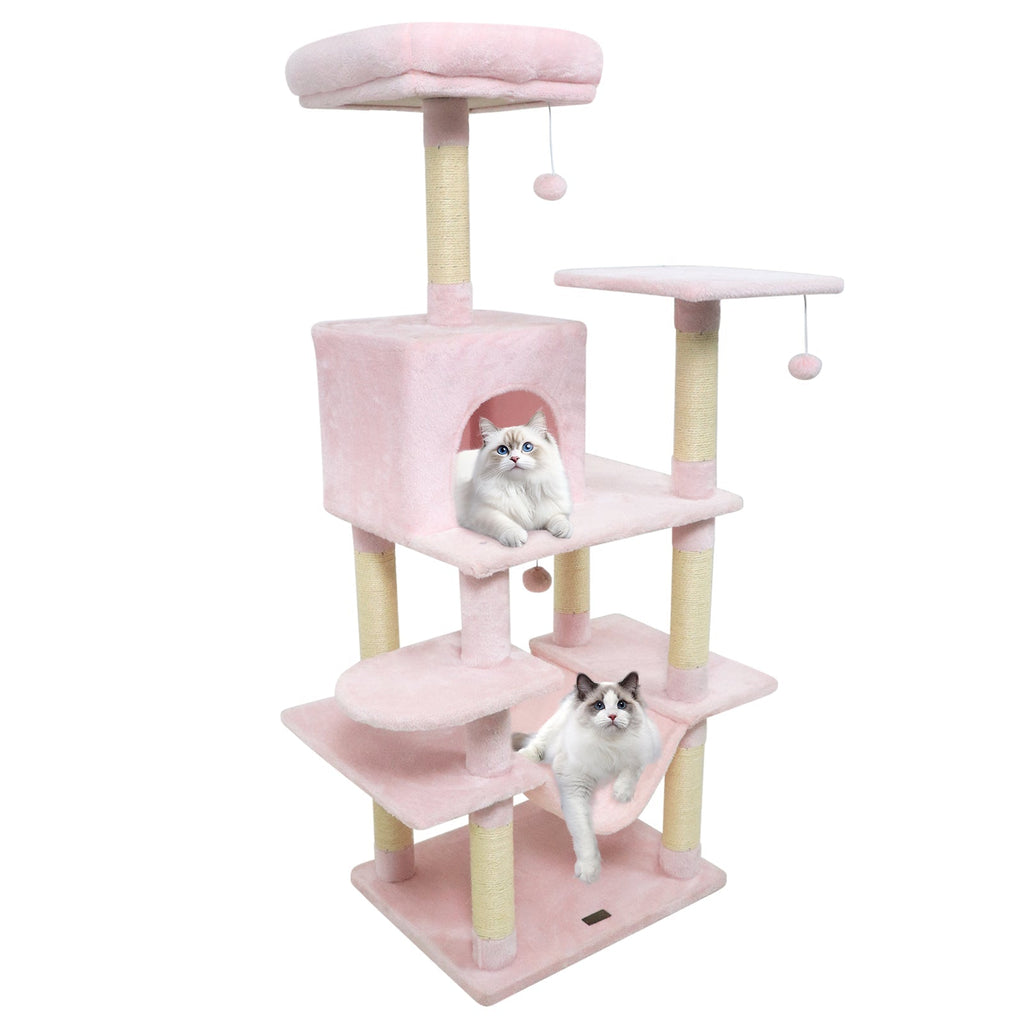 58" Multi-Level Cat Tree Soft Plush Tower with Padded Top Perch